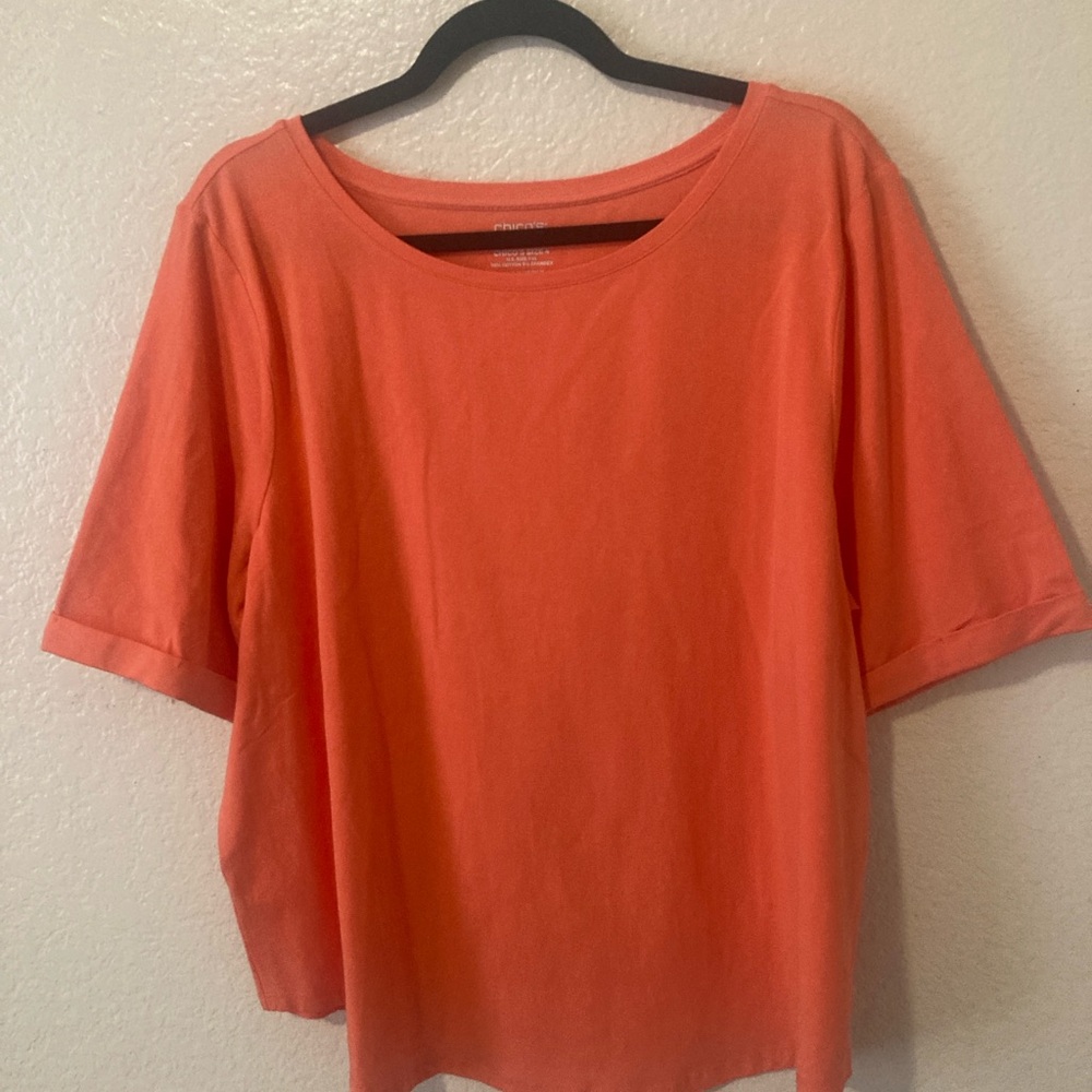 Chico's Orange Relaxed Boxy Tee